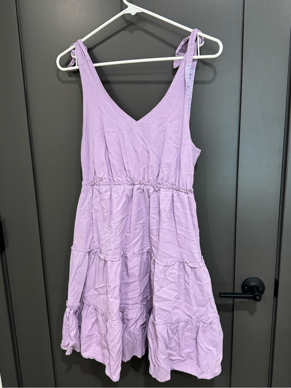 Lavender Backless Tiered Sundress with Tie Straps